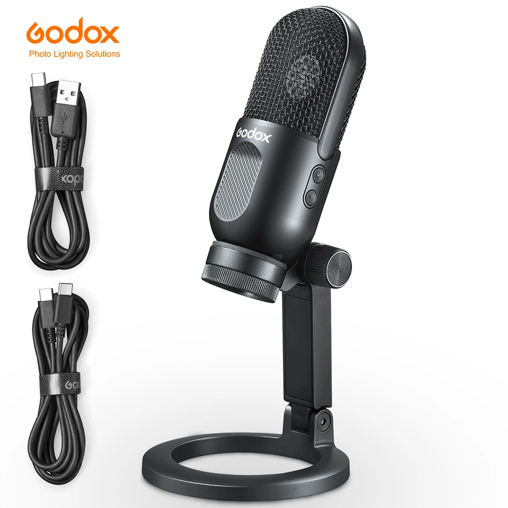 

Профессиональный студийный кардиоидный конденсаторный микрофон Godox UMic10 UMic12 для караоке, компьютерный USB-микрофон для конференц-видеозапис...