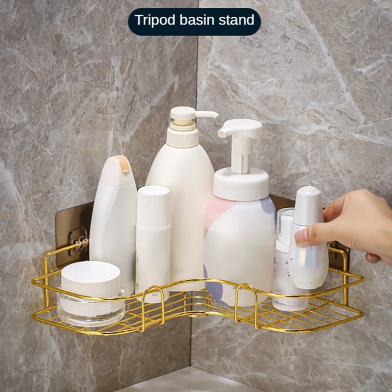 

Stainless Steel Bathroom Shelf Bathroom Towel Shelf Punch Free Wall Hanging Toilet Storage Rack Bath Hardware Set