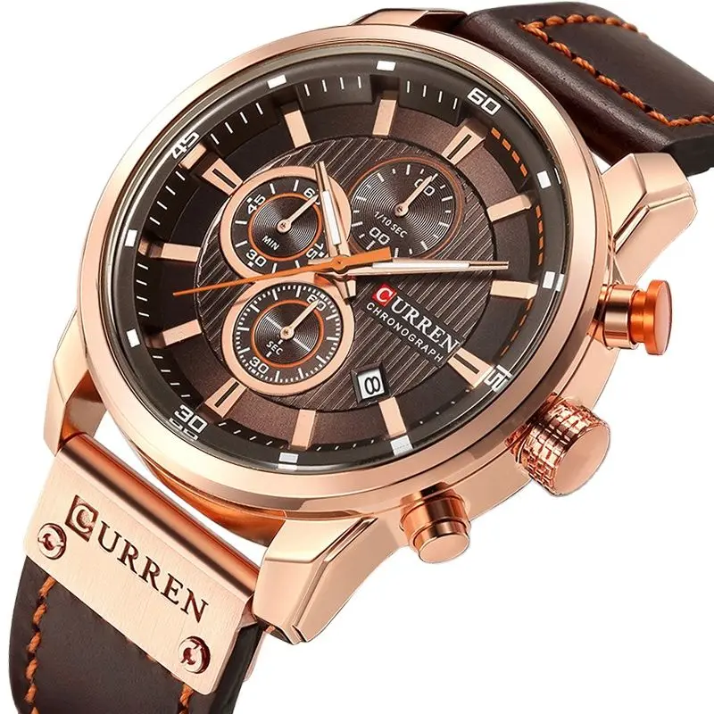 

Brand Watch Men Leather Sports Watches Men's Army Military Quartz Wristwatch Chronograph Male Clock Relogio Masculino