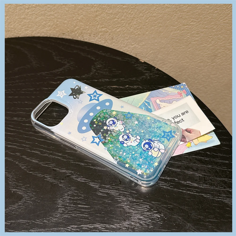 Светящийся в темноте Блестящий Мягкий чехол с рисунком астронавта для iPhone 15 14 12 11