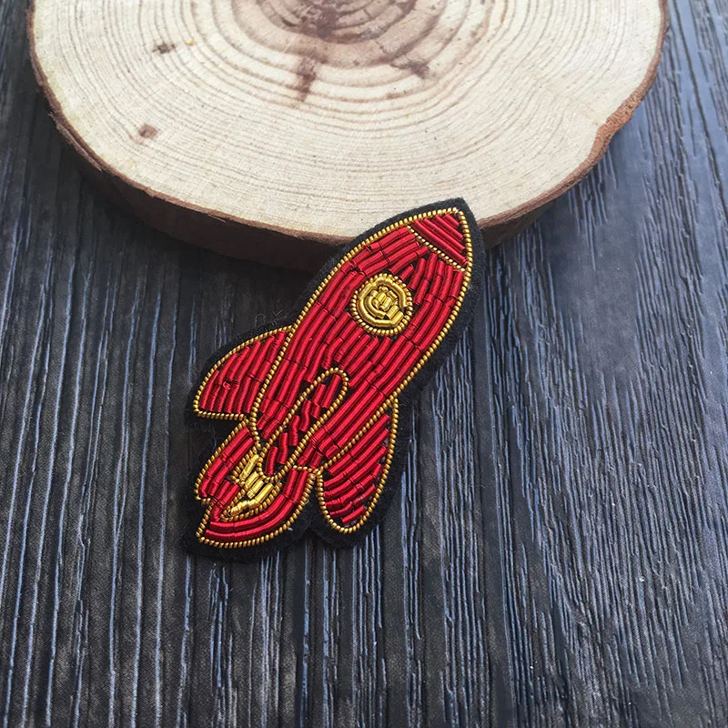 Индийская шелковая металлическая нить cannetile ручная вышивка нашивка Ракета