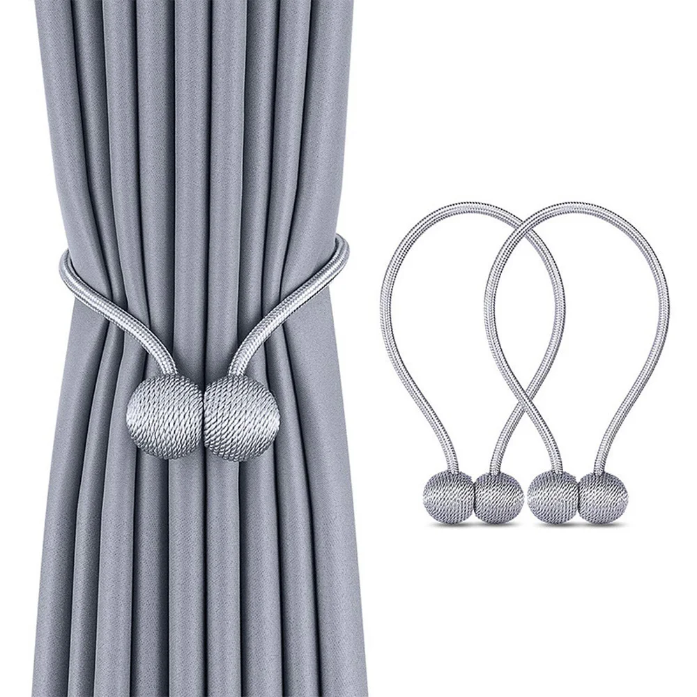 

Magnetic Ball Curtain Tiebacks Tie Rope Accessory Rods Accessoires Backs Holdbacks Buckle Clips Hook Holder Home Decor