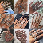 Набор Колец YADELAI в богемском стиле, кольцо средней длины для пальцев под античное золото, слон, сердце, корона, цветок, роза, резные кольца, ювелирные изделия для женщин