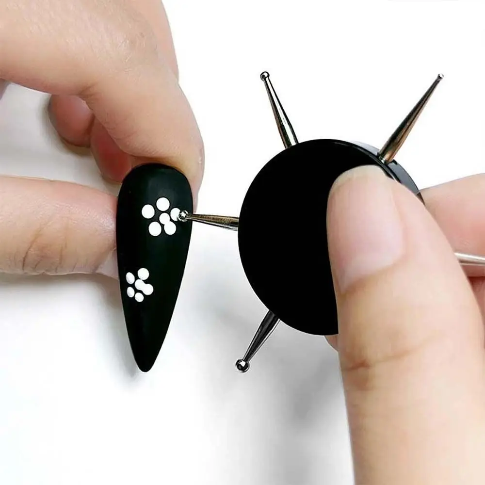 

1pc 6 Head Nail Pen Dot Drill Pen Acrylic Handle Multifunctional Clay Soft Clay Indentation Pen Clay Tool Embellishment Tool