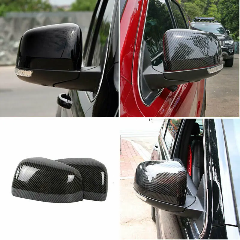 

For Jeep Grand Cherokee 14-20 Carbon Fiber Exterior Rear View Mirror Cover Trim