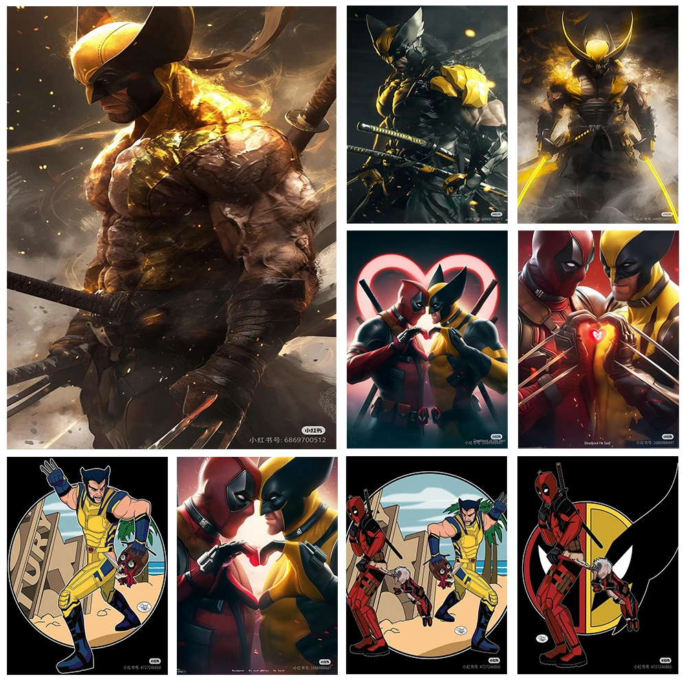 Marvel супергерой Человек-паук и Дэдпул алмазная живопись ручная работа акриловые