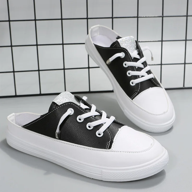 

women's slippers 2022 Summer Women Shoes flat sneakers women casual shoes low upper lace up platform woman white shoes