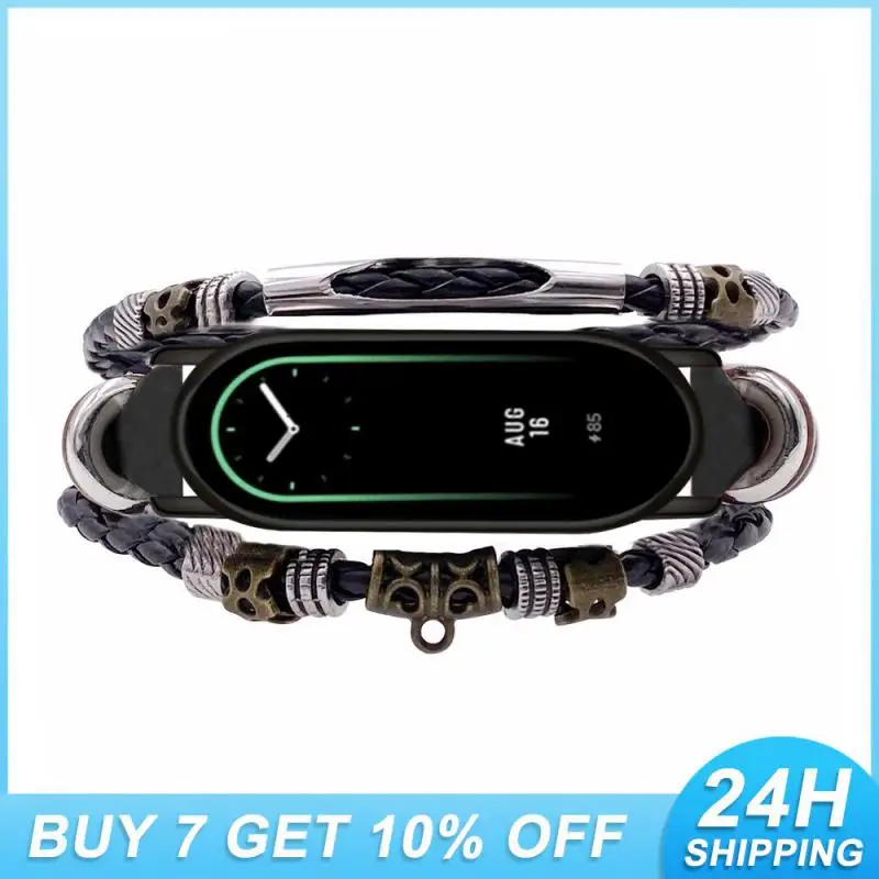 

Fashion Leather Strap Retro Style For Mi Band 8/8nfc Bracelet Watchbands 100% Brand New And High Quality Gift Work Travel