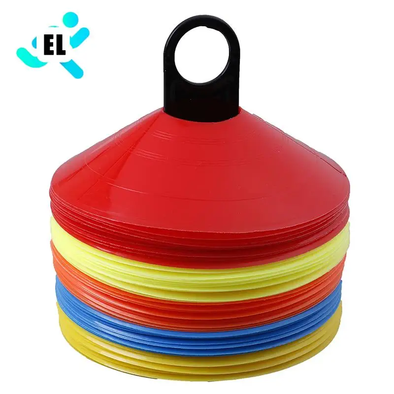 10pcs/set Useful Soccer Discs Bucket Marker PE Football Training  Accessories Training Sign Flat Pressure Resistant Cones Marker
