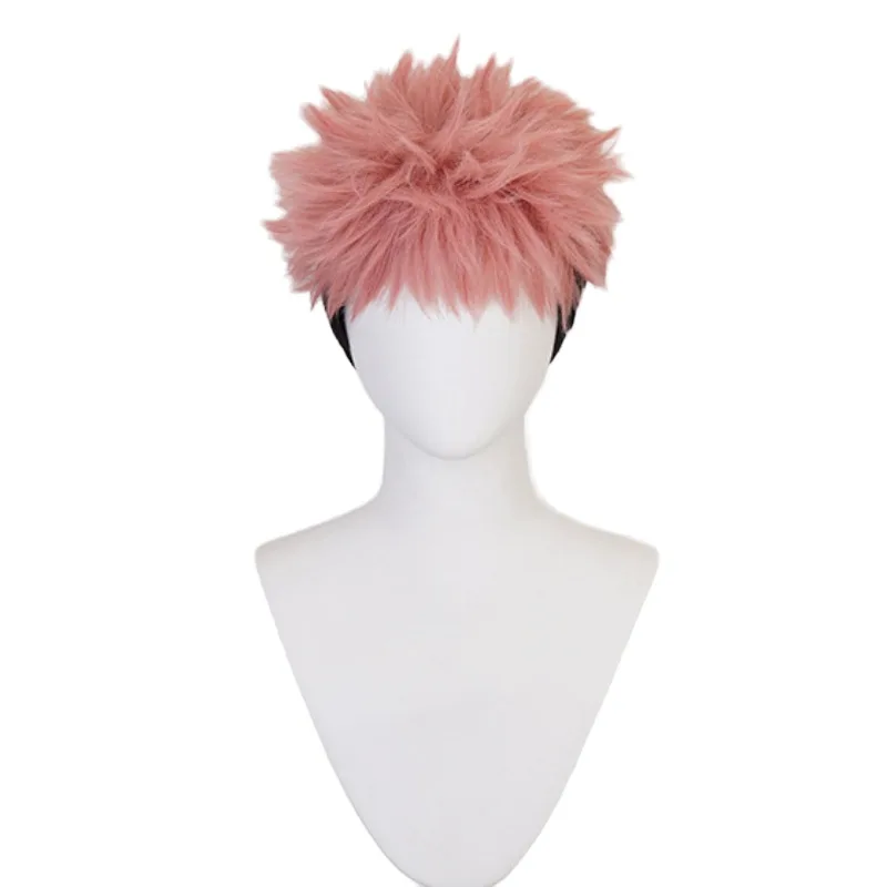 В наличии Аниме Itadori Yuji Синтетические волосы Короткие 30 см Смешанные цвета