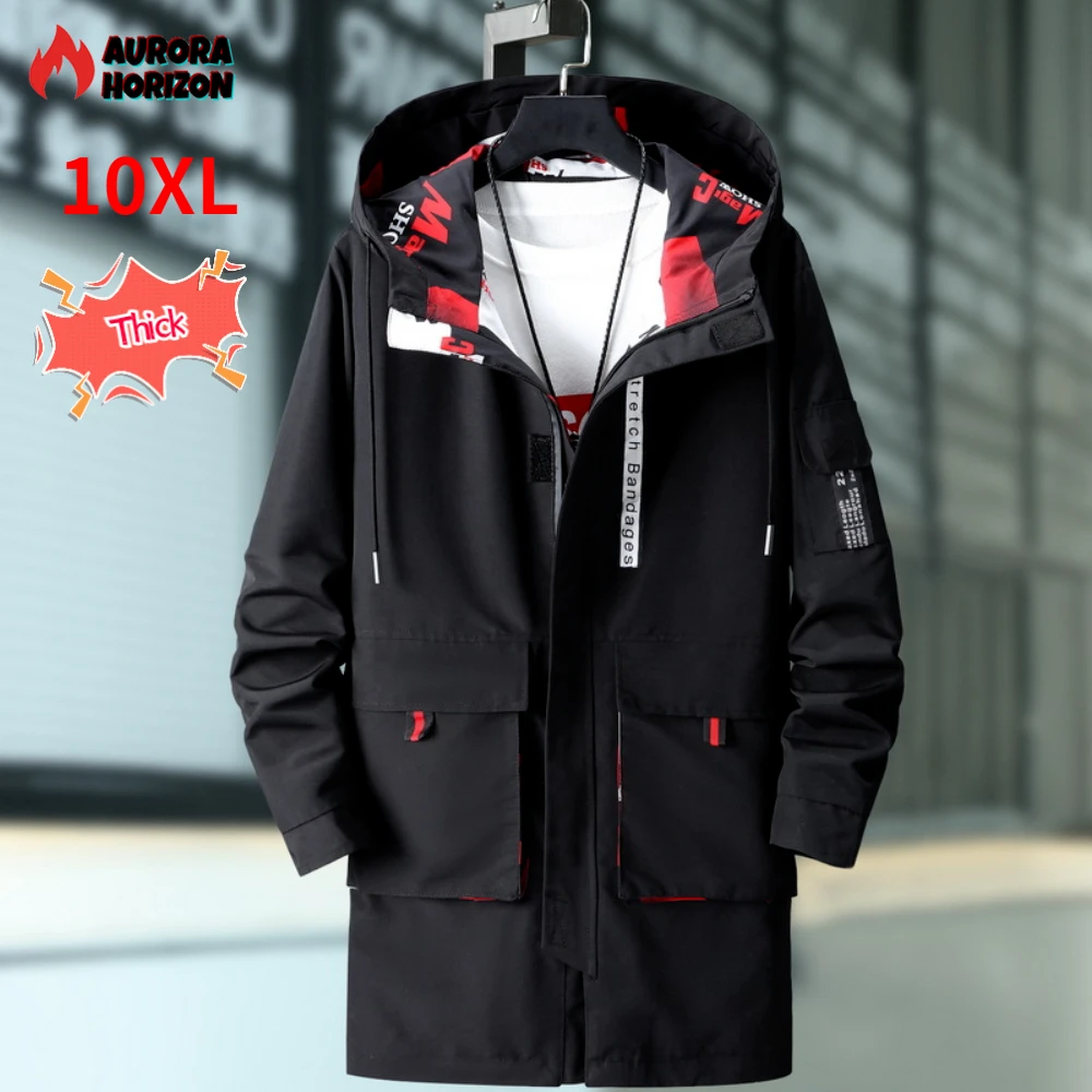 

ZOZOWANG Plus Size 10XL Black Winter Thicken Jacket Men Thick Parkas Casual Jackets Windproof Warm Coat Mens Hooded jacket