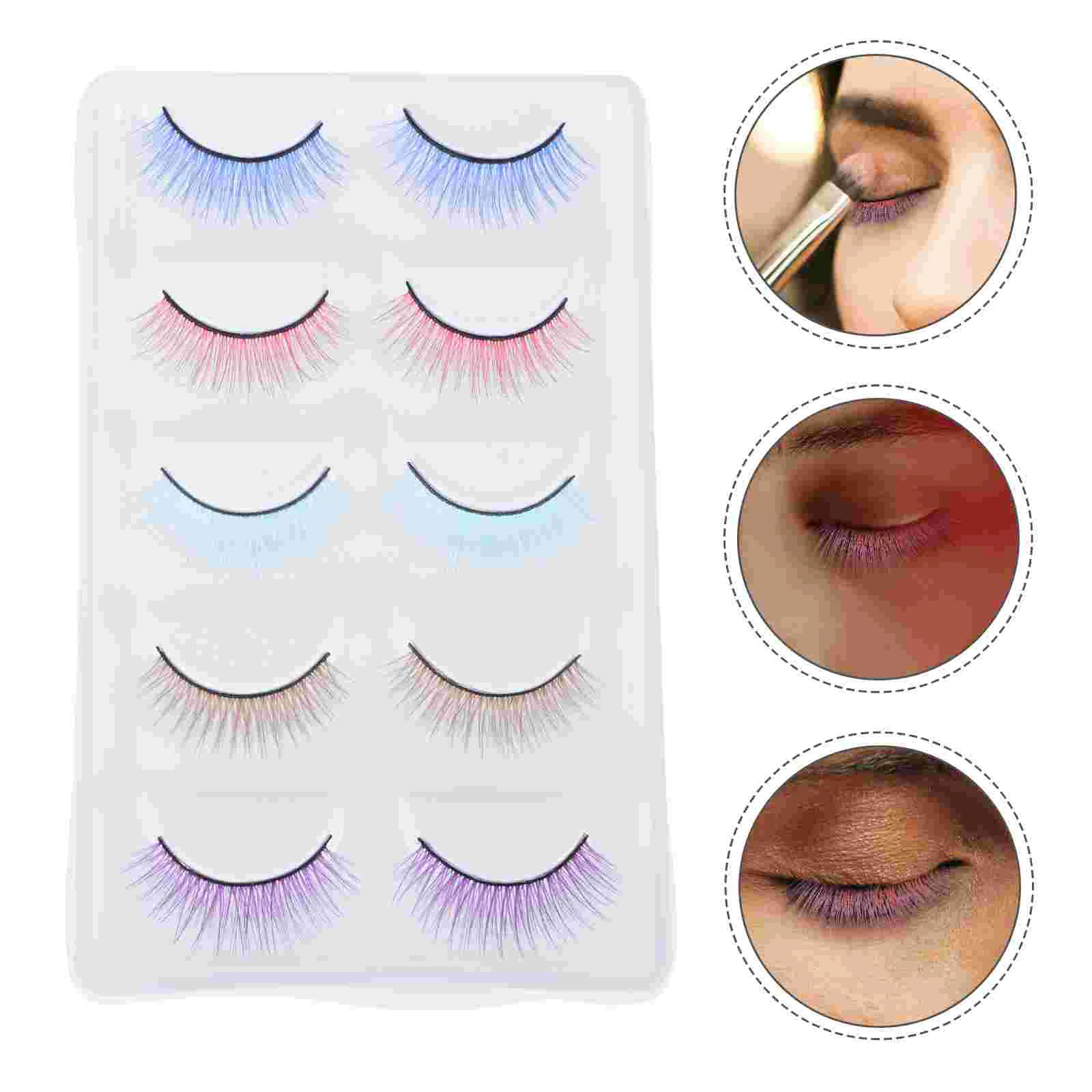 

Eyelashes 3D Fakeeyelash Makeup False Natural Lashes Thick Coloraccessory Cosplayeye Comfortable Soft Reusable Fiber Extension