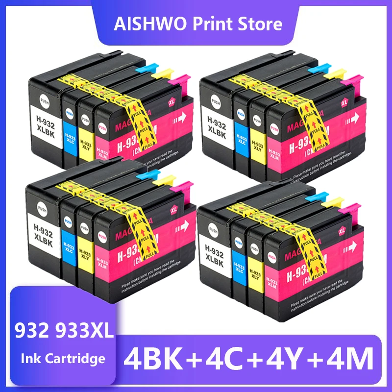 

16PCS 932XL 933 for HP932 933XL replacement Ink Cartridge for HP Officejet 6100 6600 6700 7110 7610 7612 Printer