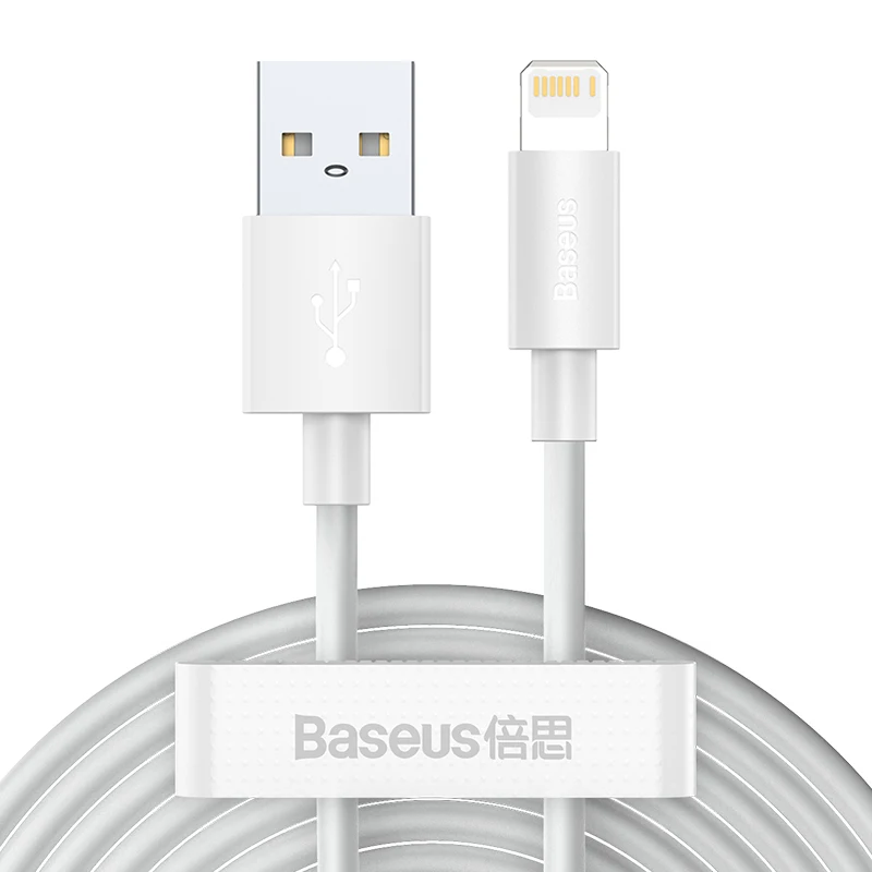 

USB-кабель Baseus, 2 шт., для iPhone 14 13 12 11 X XS XR 7 8 plus, зарядное устройство, USB-кабель для быстрой зарядки, 1,5 м