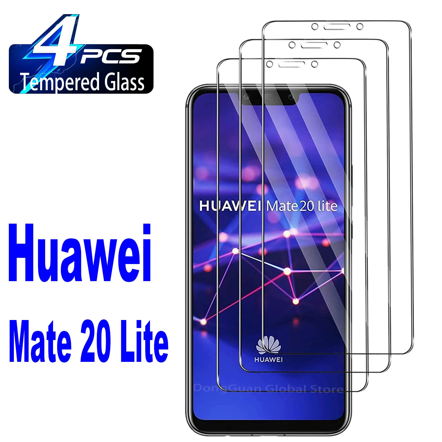

2/4Pcs Tempered Glass For Huawei Mate 20 Lite Screen Protector Glass Film