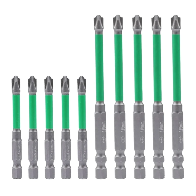 

50JC 5Pcs Professional Magnetic Screwdriver Bit Special Slotted Screwdriver Bits Set for Electricians FPH2 65mm 110mm