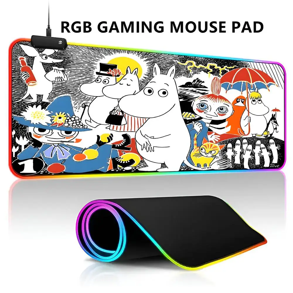 M-MoominS Подушка Коврик для мыши RGB LED Light Игровой Водонепроницаемый Большой ковер