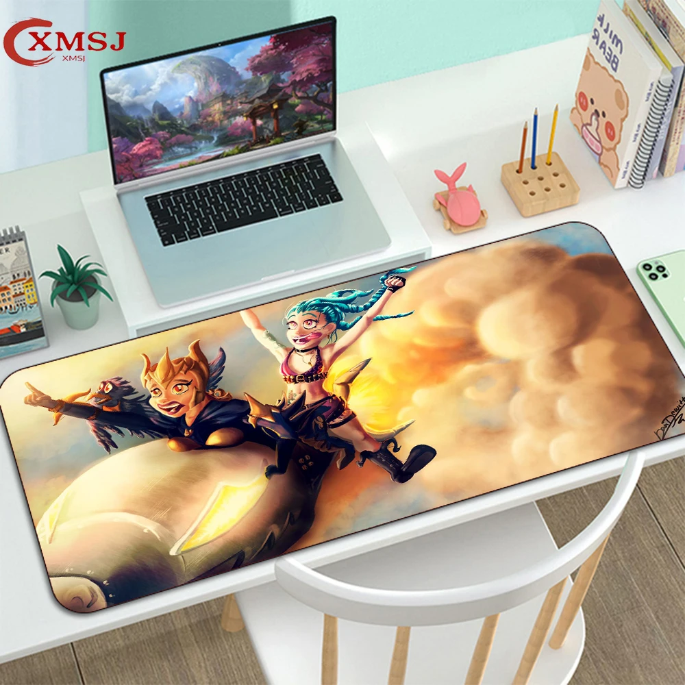 

Jinx Jess Table Mat Arcane Super Soft Gaming Mouse Pa Keyboard Mouse Pad Carpet Non-slip Mouse Pad for League of Legends 400x800