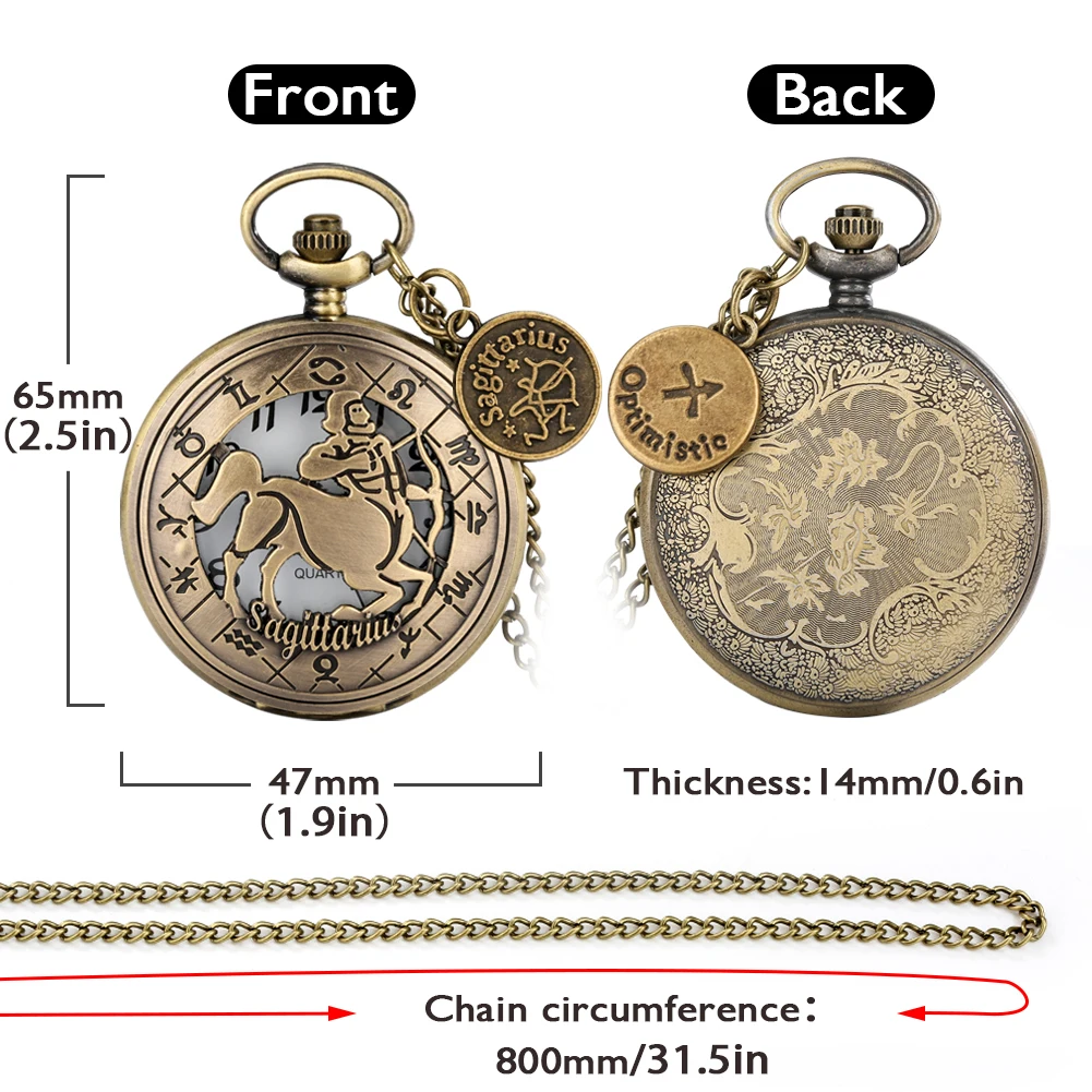 

Alloy Pocket Watch Neutral Retro Pocket Watch Quartz Watch Hollowed Out Horse Riding Pattern To Send Chain Retro Handsome