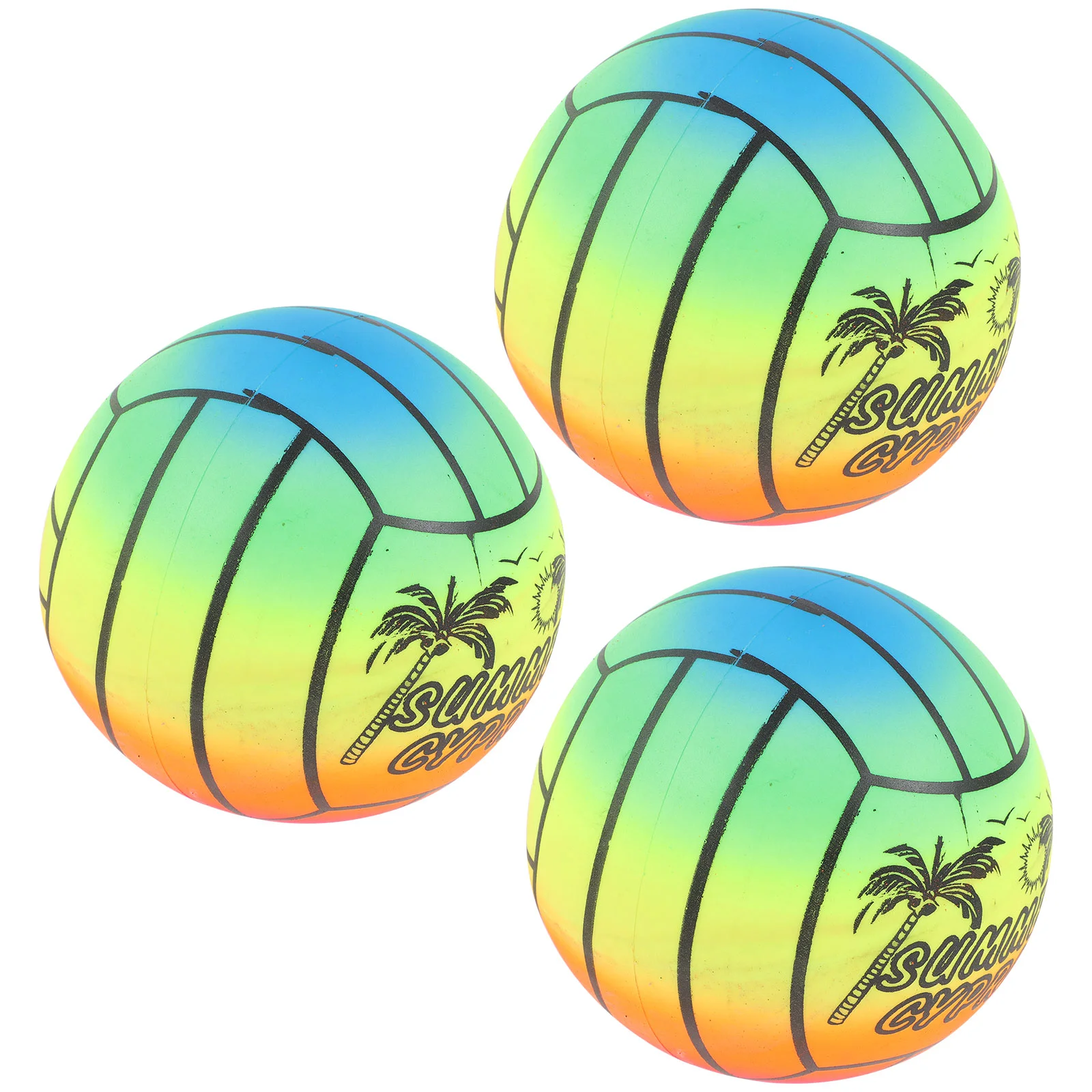 

3 Playground Balls Dodgeball Kickball Sports- friendly Gradient Rainbow Balls for Kids and Adults Indoor Outdoor Pool