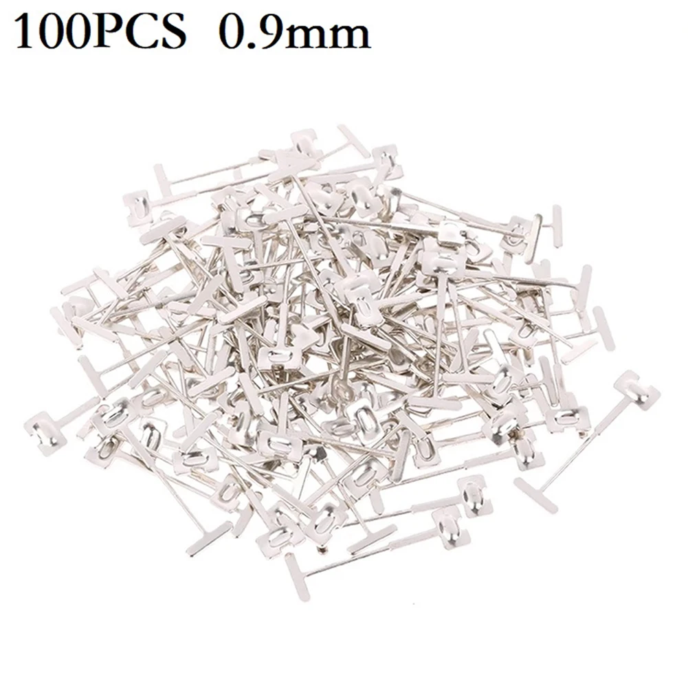 100pcs 0.9/1.5mm Sample Tile Leveling Wedges System T-Shaped Steel Needle Alignment Ceramic Positioning Construction Tools