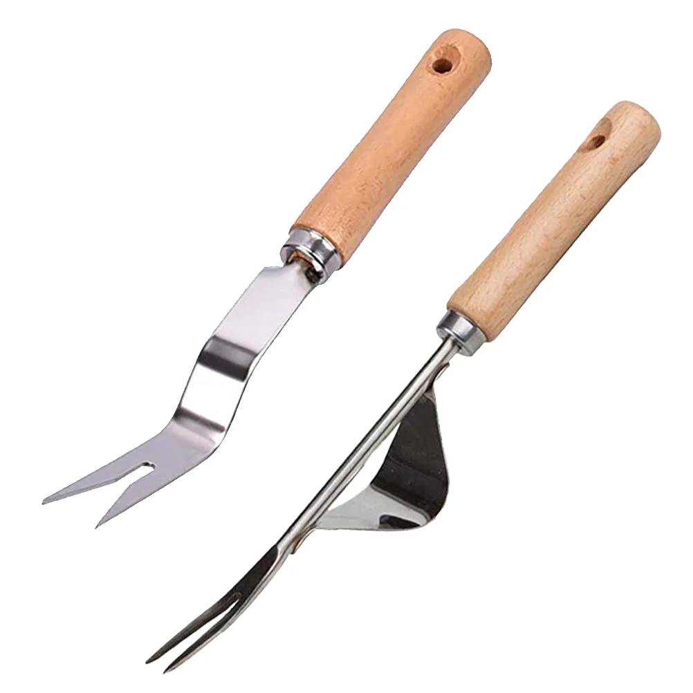 

2 Pcs Stainless Steel Weeder Household Tools Loose Soil Rake Dig Garden Hand Remover Weeding Hoe Iron Welded Garden Hoe