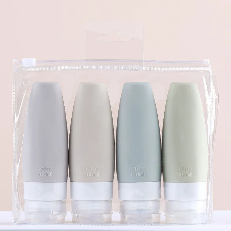 

90/60ml Silicone Refillable Bottle Kit Empty Travel Portable Packing Press For Lotion Shampoo Cosmetic Squeeze Containers Tools
