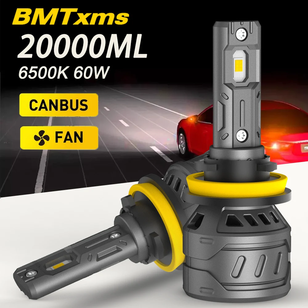

BMTxms 2Pcs P1 60W H7 H4 H11 LED CANBUS Lamp 9005 HB3 9006 HB4 H8 H9 9012 HIR2 Car LED Headlight Bulb 20000LM 12V Auto Headlamp