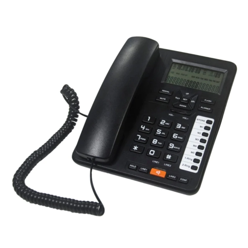 

TC6400 2-линейный телефон Настольный проводной стационарный телефон с ЖК-дисплеем с подсветкой Хранение номеров CallerID для