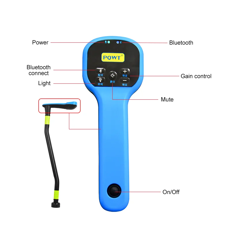 

PQWT-BT Series New Design Multi-function Wireless Leak Detection & Acoustic & Gas & Pipeline Locator Portable Engineering Pipe