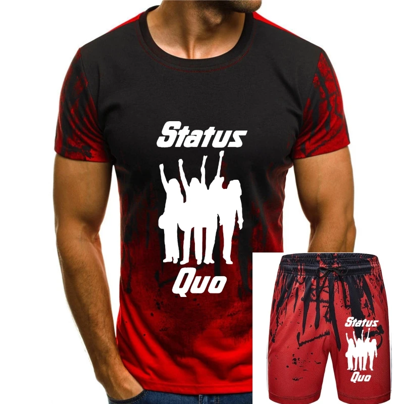 

STATUS QUO SILHOUETTE BAND Music Red, Black or White (S-3XL) T-SHIRT 2017 New 100% Cotton Top Quality Top Tee T SHIRT
