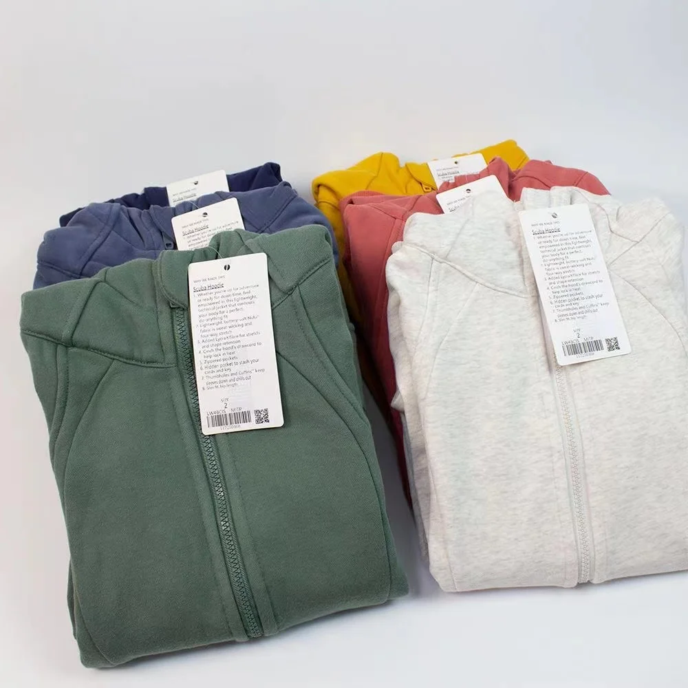 

Lulu Winter Thicken Warm Long Sleeve Hooded Sweatshirts Define Jackets Coat With Pockets Sports Fitness Yoga Zip Up Women Hoodie