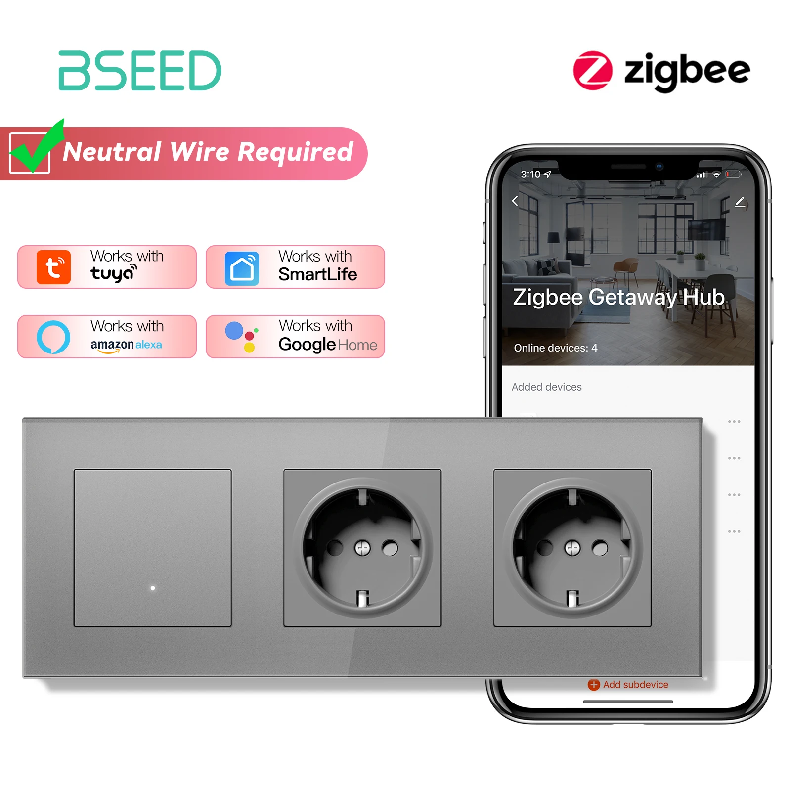 

BSEED Smart Click Кнопочные выключатели с USB портами