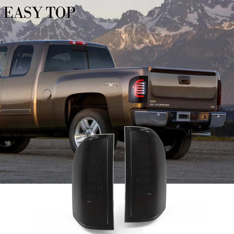 

For Chevrolet Silverado Tail Light Smoke Lens LED Type Taillamp 2007-2013