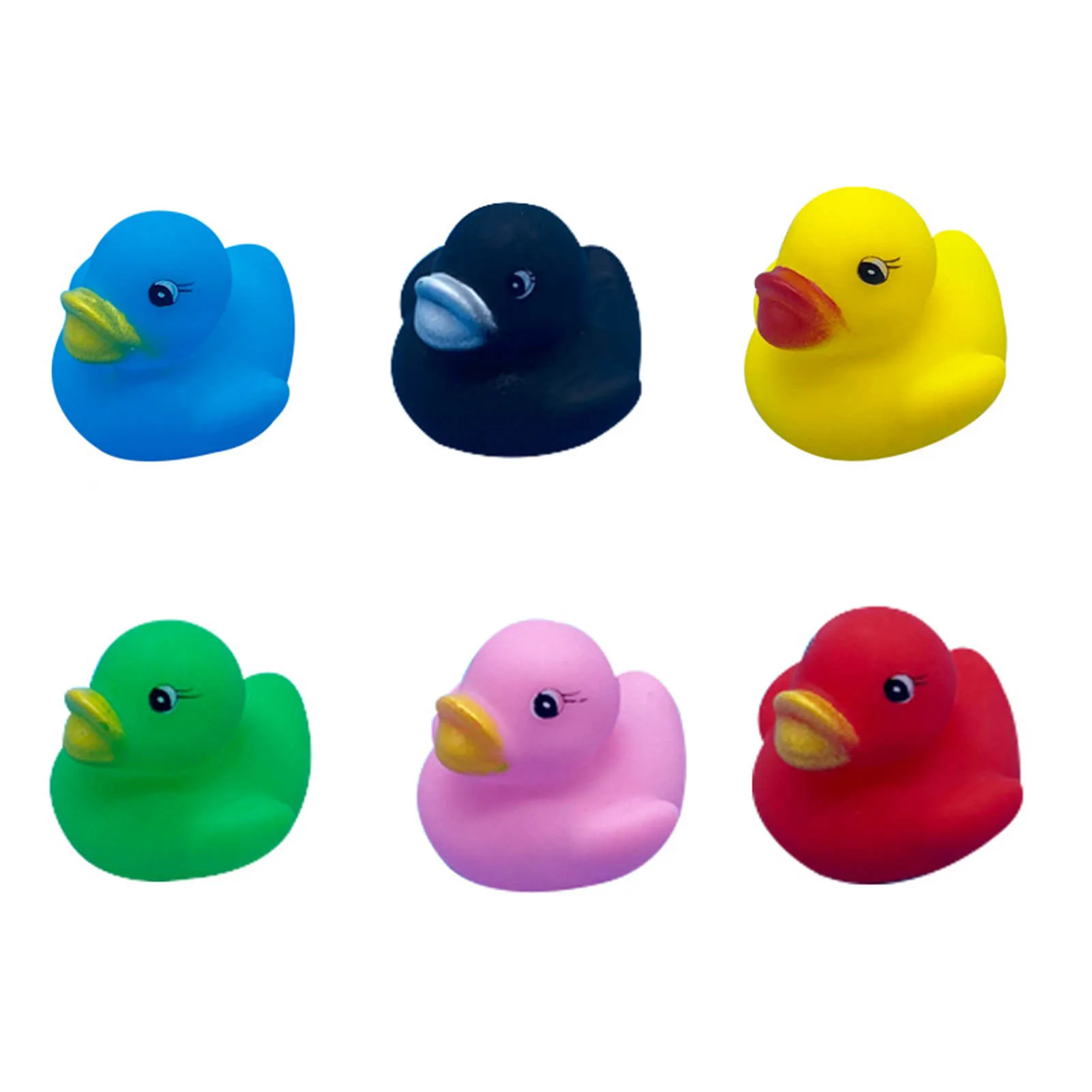 20pcs/lot Cute Baby Kids Squeaky Rubber Ducks Bath Bathe Room Water Fun Game Playing Newborn Boys Girls Toys For Children