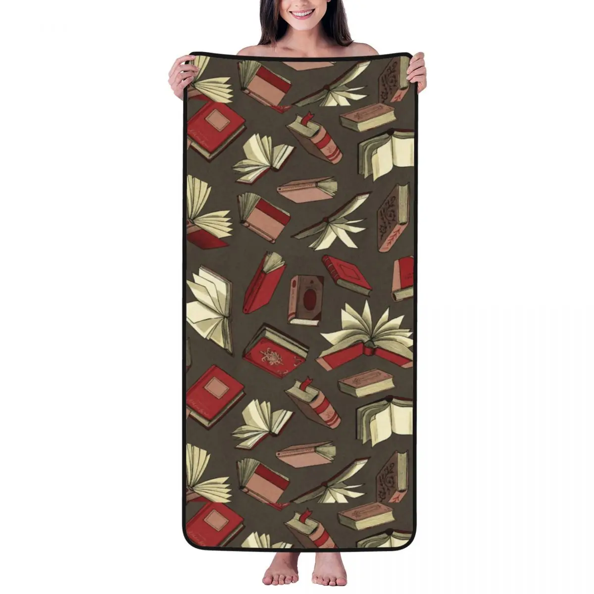 

Books Pattern Beach Towel for Adult Kids Microfiber Bath Towel Blanket for Camping Swim Pool Travel Beach Gym