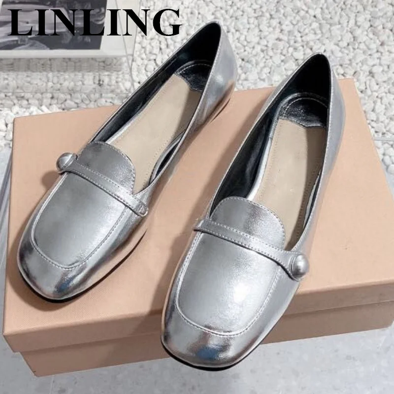 

Новые дизайнерские лакированные Туфли Мэри Джейн из коровьей кожи на плоской подошве, модная женская повседневная обувь, весенние слипоны, женские лоферы 2023