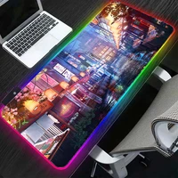 office computer keyboard anime rgb mouse pad big gaming accessories ordinary carpet pads gamer desk mat mousepad led light