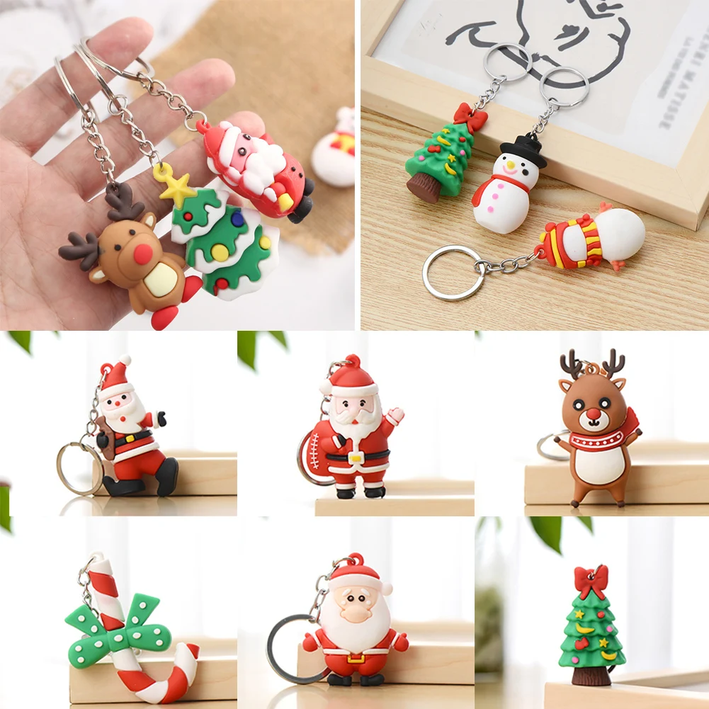 

Christmas Keychain Santa Claus Christmas Tree Keychain Backpack Cute Elk Doll Keychain Children's Friend Gift