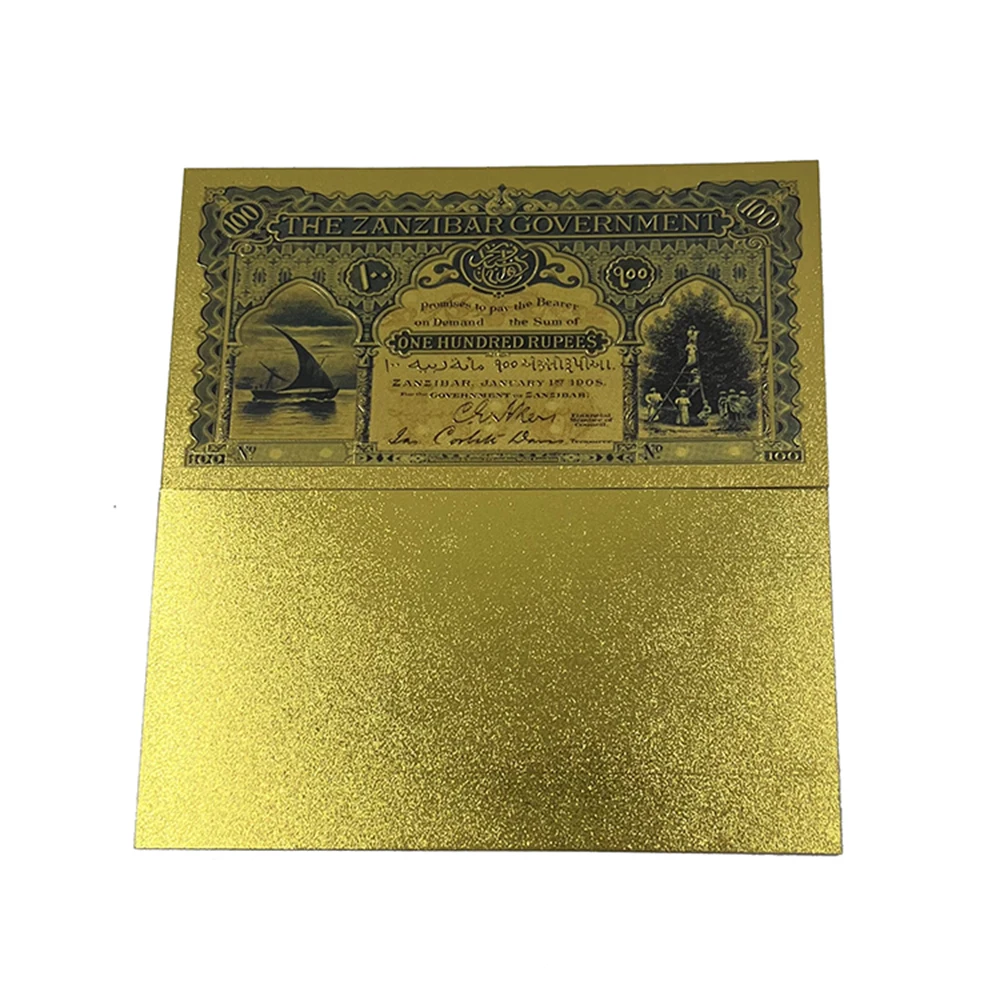 

Золотая банкнота Танзания Zanzibar 100 рублей