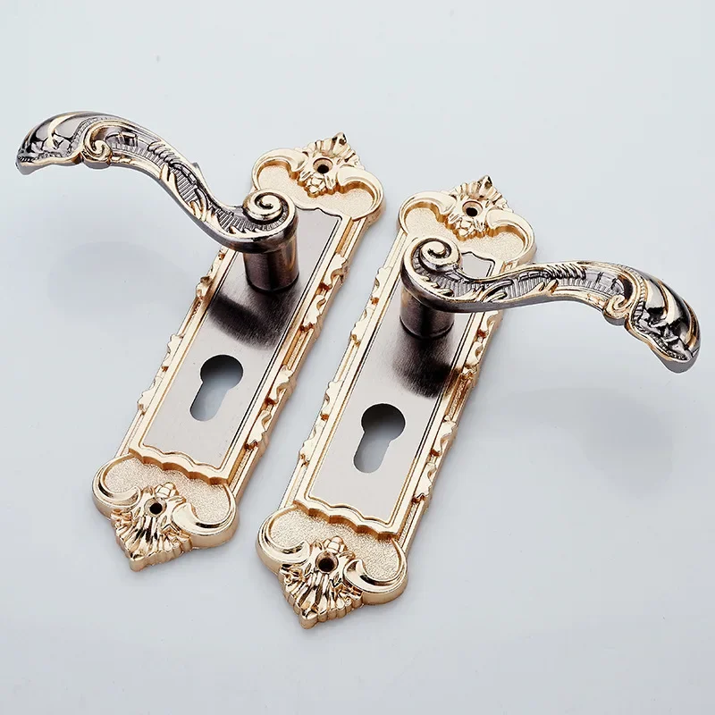 Европейский ретро алюминиевый серебристо-белый крытый дверной замок для спальни