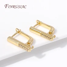 Handmade DIY Earring Accessories 18K Gold Plated Inlaid Zircon Earwires Fastener Earring Hooks Clasps For Drop Earring Findings