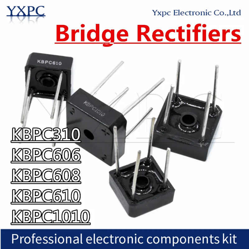 

5pcs Rectifier KBPC310 KBPC606 KBPC608 KBPC610 KBPC1010 Bridge Rectifiers