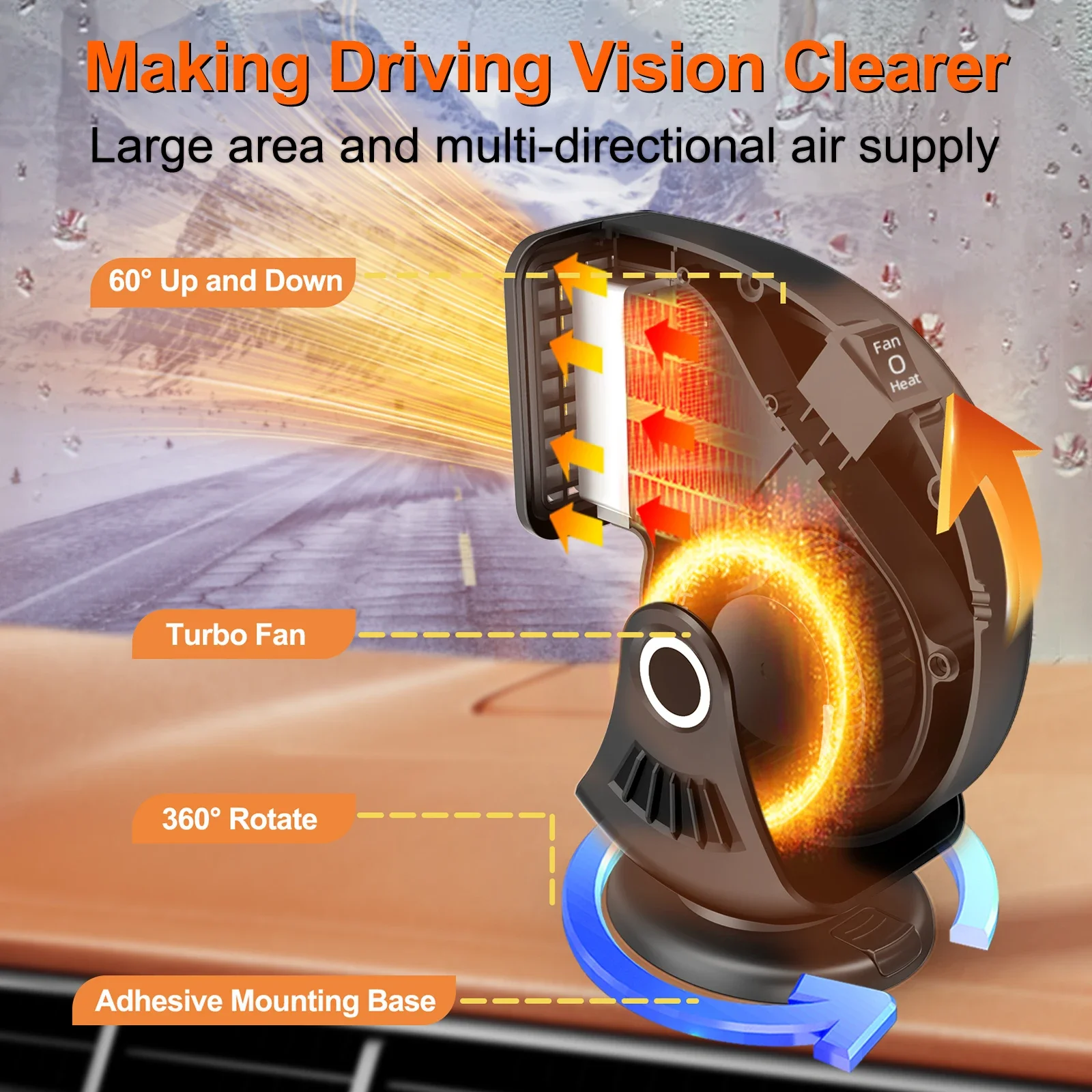 Портативный автомобильный обогреватель Hipacool 12 В/24 В вентилятор зимнее лобовое