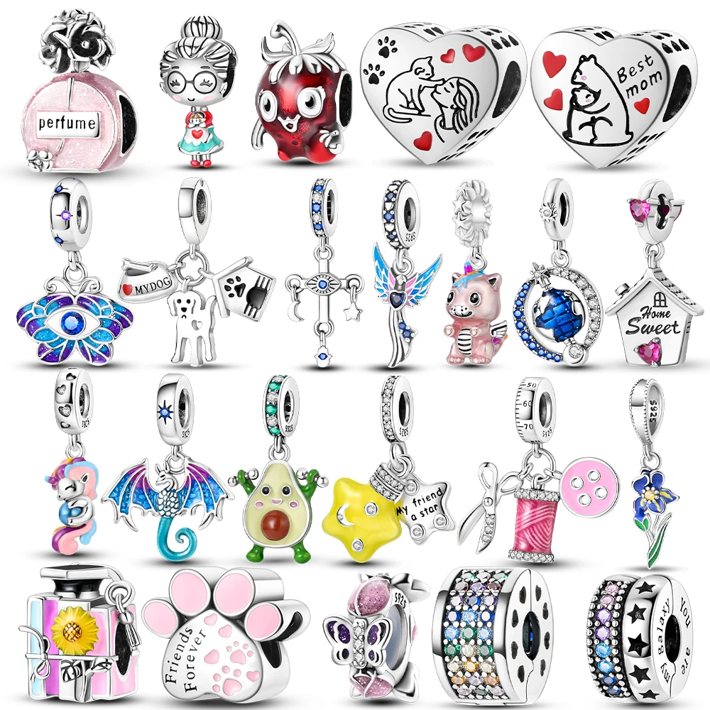 Подвеска из серебра 925 пробы с ангелом единорогом котом ножками подвесками для