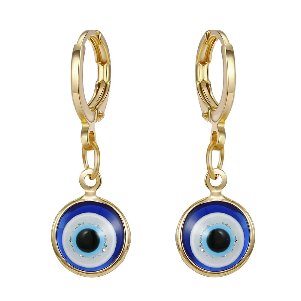 

Earrings Evil Eye Ear Studs Dangle Decor Hoop Wedding Drop Hypoallergenic Eyeear Alloy Blue Huggy Earring Turkish