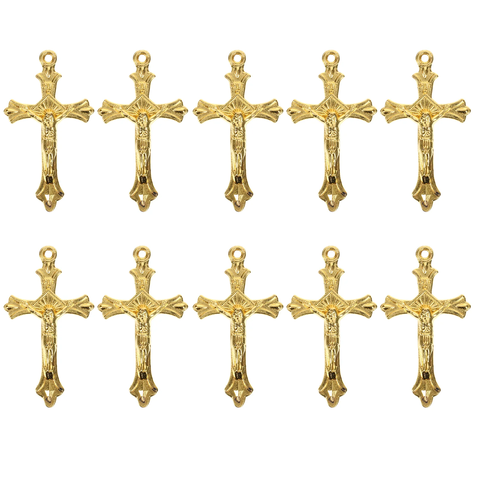 

10Pcs Zinc Alloy Cross Charm Vintage Religious Necklace Charm Pendant for Bracelet