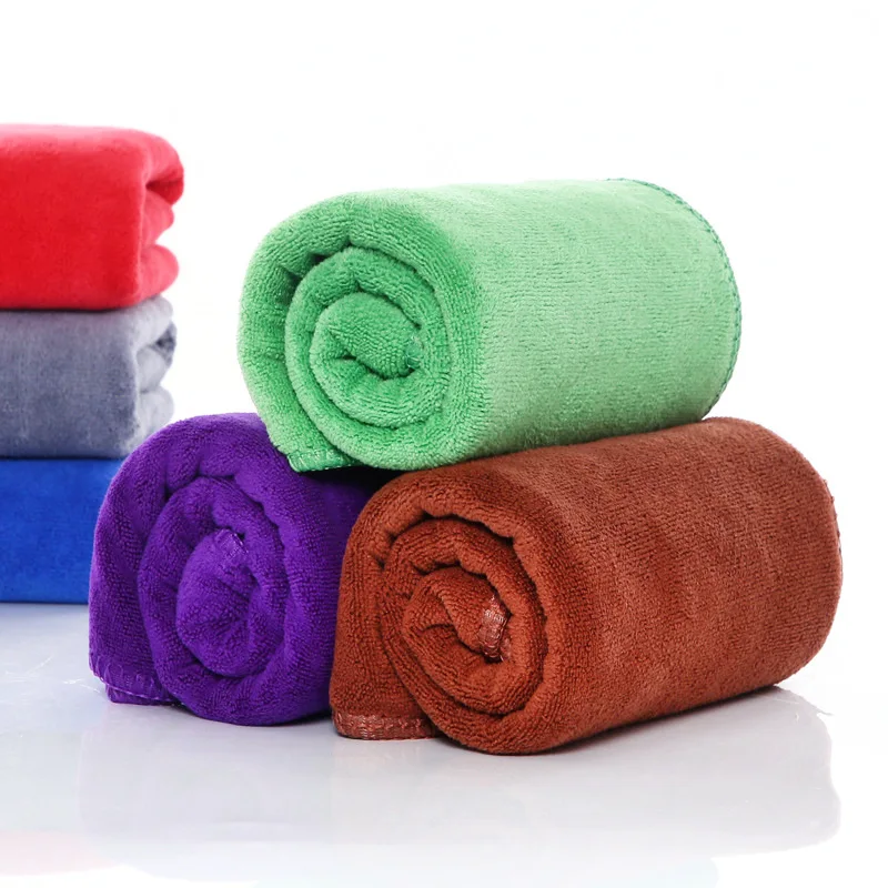 Toalla de fibra fina 75x35 para salón de belleza, toalla Baotou de poliéster absorbente de brocado, suave y gruesa para cabello seco