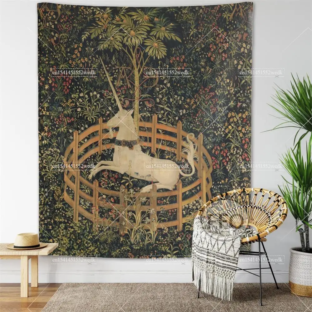 Настенный гобелен &quotЕдинорог в невосторге&quot Обложка коврики для йоги