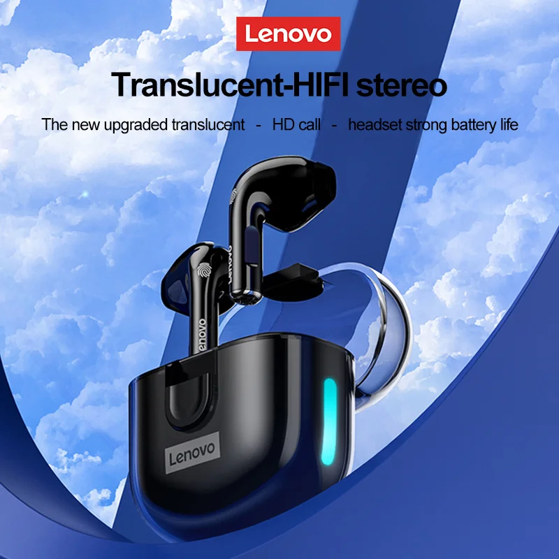 Lenovo LP12 Wireless Bluetooth Headphones with Dual Mics ENC Noise Reduction TWS Earphones Touch Control Earbuds